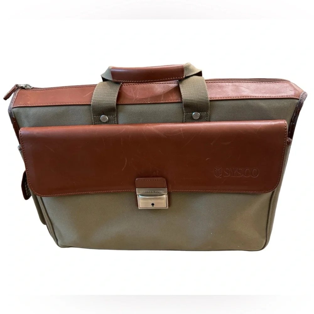Vintage Sysco Co Cutter & Buck Promo Large Briefcase Laptop Bag AGED WORN